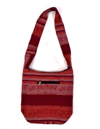 Taška cez rameno "Baba bag - Kerala" s potlačou mantry, 36x37cm