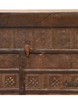 Šatníková skriňa z teakového dreva, železné kovania, 83x40x145cm