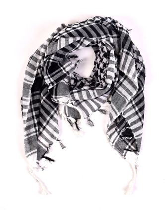 Šatka "Palestina" (arabská šatka) bielo-čierny, bavlna, 100x100cm
