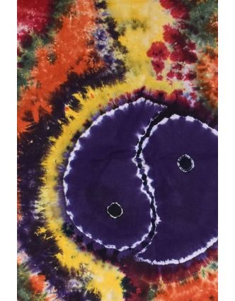 Prikrývka na posteľ, Jin-Jang, farebná batika, 220x130cm