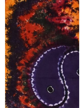 Posteľná prikrývka, Jin-Jang, farebná batika, 220x130cm