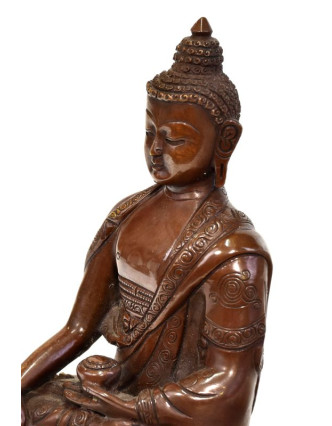 Budha Šákjamúni, kovová soška, 10x7x15cm