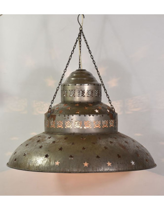 Kovová lampa v orientálnom štýle, hrdza, 61x61x42cm