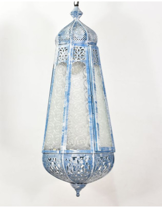 Arabská lampa, biela patina, ručné práce, 26x26x60cm