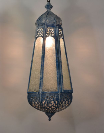 Arabská lampa, biela patina, ručné práce, 26x26x60cm