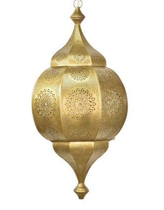 Orientálna lampa s jemným vzorom, zlatá, vnútri zlatá, 30x30x63cm