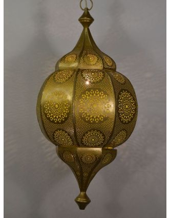 Orientálna lampa s jemným vzorom, zlatá, vnútri žltá, 30x30x63cm