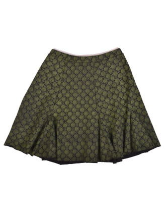 Krátka sukňa, čierna, zelená kolieska, elastický pás