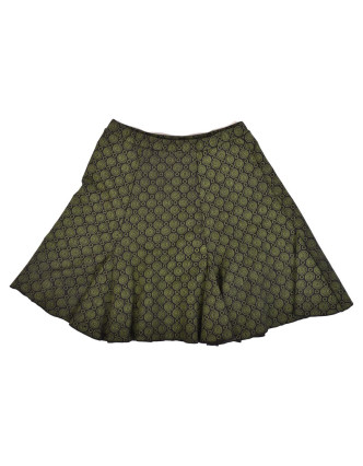 Krátka sukňa, čierna, zelená kolieska, elastický pás