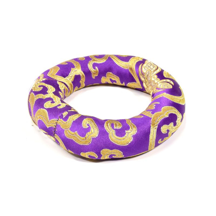 Podložka pod tibetskú misu z fialového brokátu, priem. 12cm