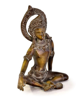 Indra, kráľ bohov, mosadzná soška, 15x8x18cm