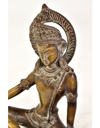 Indra, kráľ bohov, mosadzná soška, 15x8x18cm