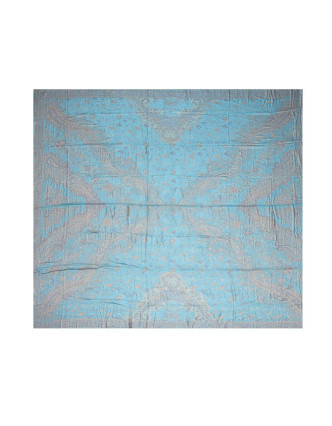 Hodvábny prikrývka na posteľ so strapcami a vzorom, 260x240cm