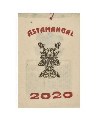 Kalendár na rok 2020 ručne tlačil na ryžovom papieri, 10x15cm