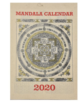Kalendár na rok 2020 ručne tlačil na ryžový papier, 23x30cm