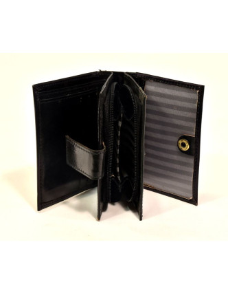 Peňaženka, design "Mačka", ručne maľovaná kože, čierna, 12x9cm