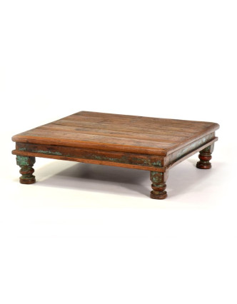 Čajový stolík z teakového dreva, 52x52x15cm
