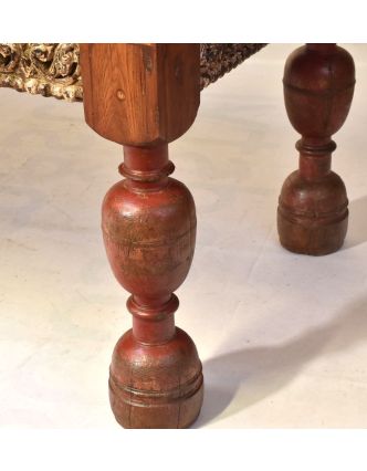 Starý jedálenský stôl z teakového dreva, ručné rezby, 231x90x79cm