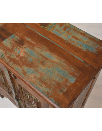 Stará skrinka z teakového dreva, 67x39x75cm