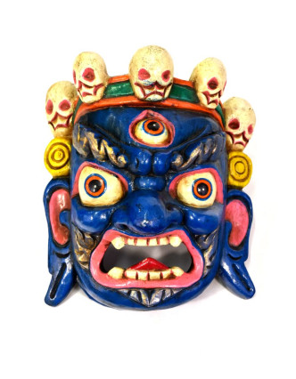 Drevená maska, Bhairab, ručne maľovaný, 23x26cm