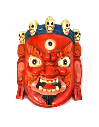 Drevená maska, Bhairab, ručne maľovaný, 21x27cm