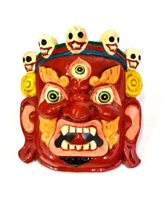 Drevená maska, Bhairab, ručne maľovaný, 23x25cm