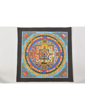 Tanka, maľba na plátne, Kalachakra mandala, 32x32cm