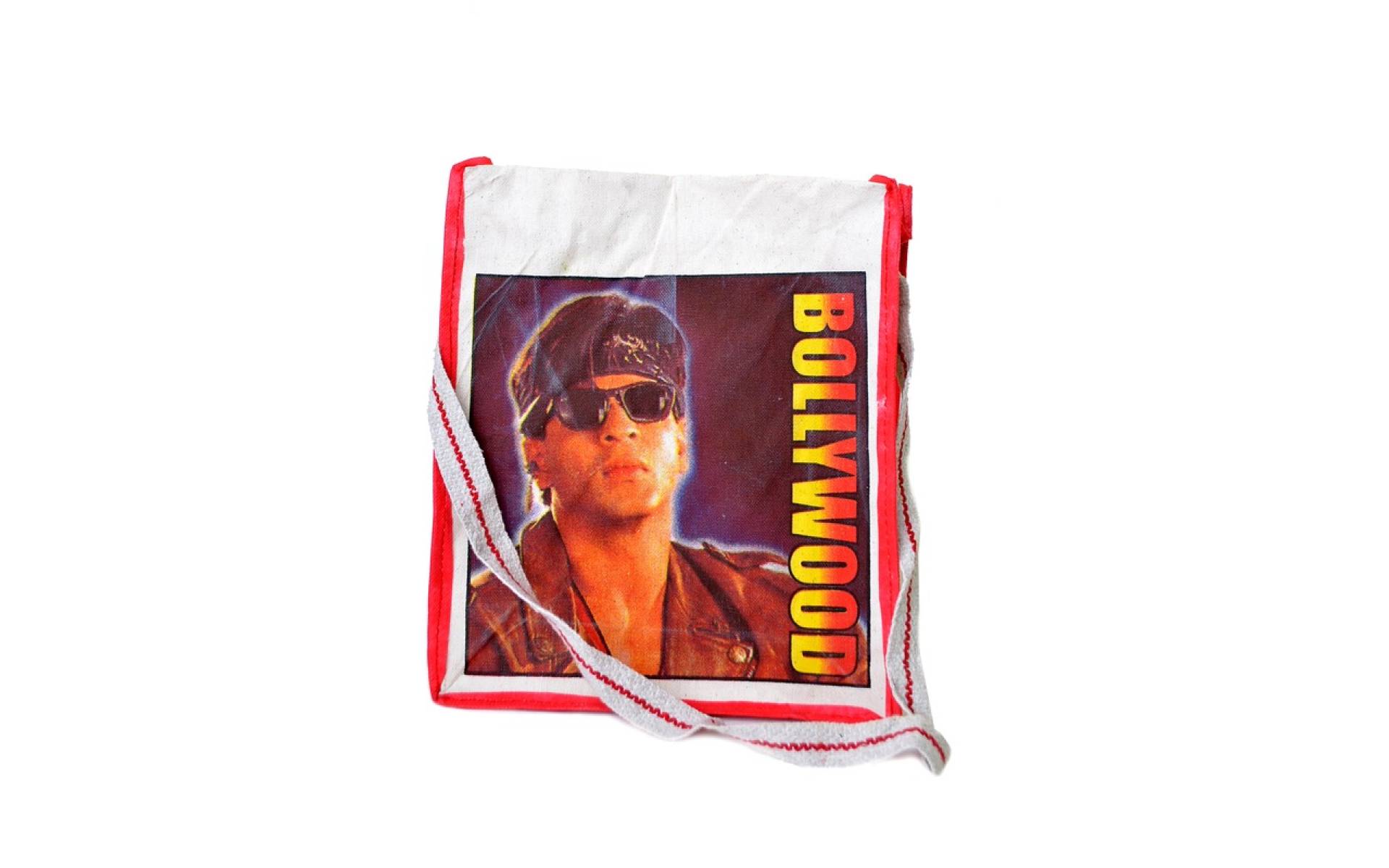 Plátená taška cez rameno s farebnou tlačou Bollywood, 30x35x12cm