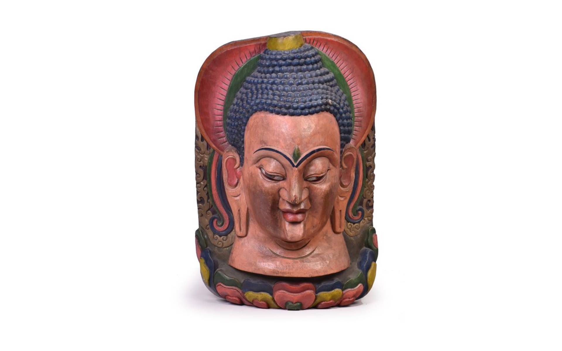 Drevená maska, Budhova hlava, 70cm