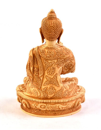 Soška Amóghasiddhi Buddha, farba slonovej kosti, ručne vyrezávaný, 19cm