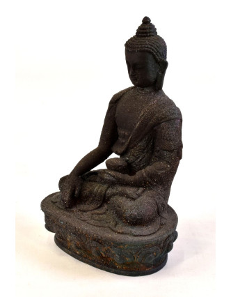 Soška Buddha Šákjamúni, antik patina, ručne vyrezávaný, 19cm