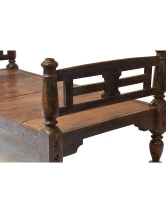 Stará posteľ z teakového dreva, 198x103x97cm