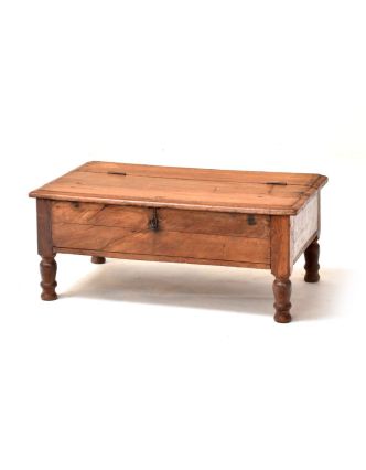 Starý Kupecký stolík z teakového dreva, 71x42x30cm