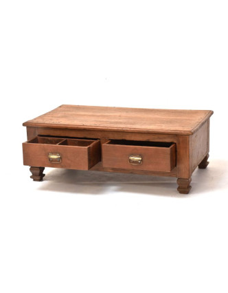 Starý Kupecký stolík z teakového dreva, 92x50x32cm