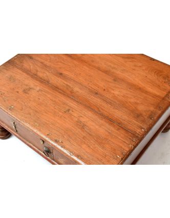 Starý Kupecký stolík z teakového dreva, 68x60x34cm