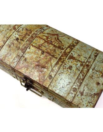 Plechový kufor, tyrkysový, 58x30x22cm