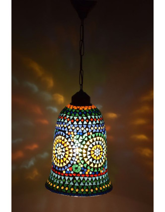 Otvorená sklenená mozaiková lampa, ručné práce, prům.20, výš.34cm