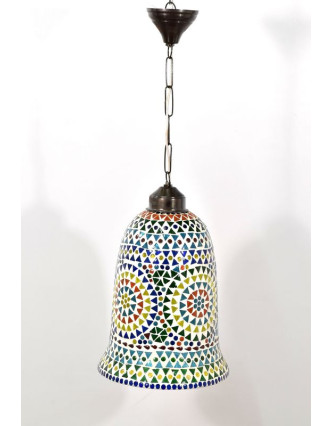 Otvorená sklenená mozaiková lampa, ručné práce, prům.20, výš.34cm