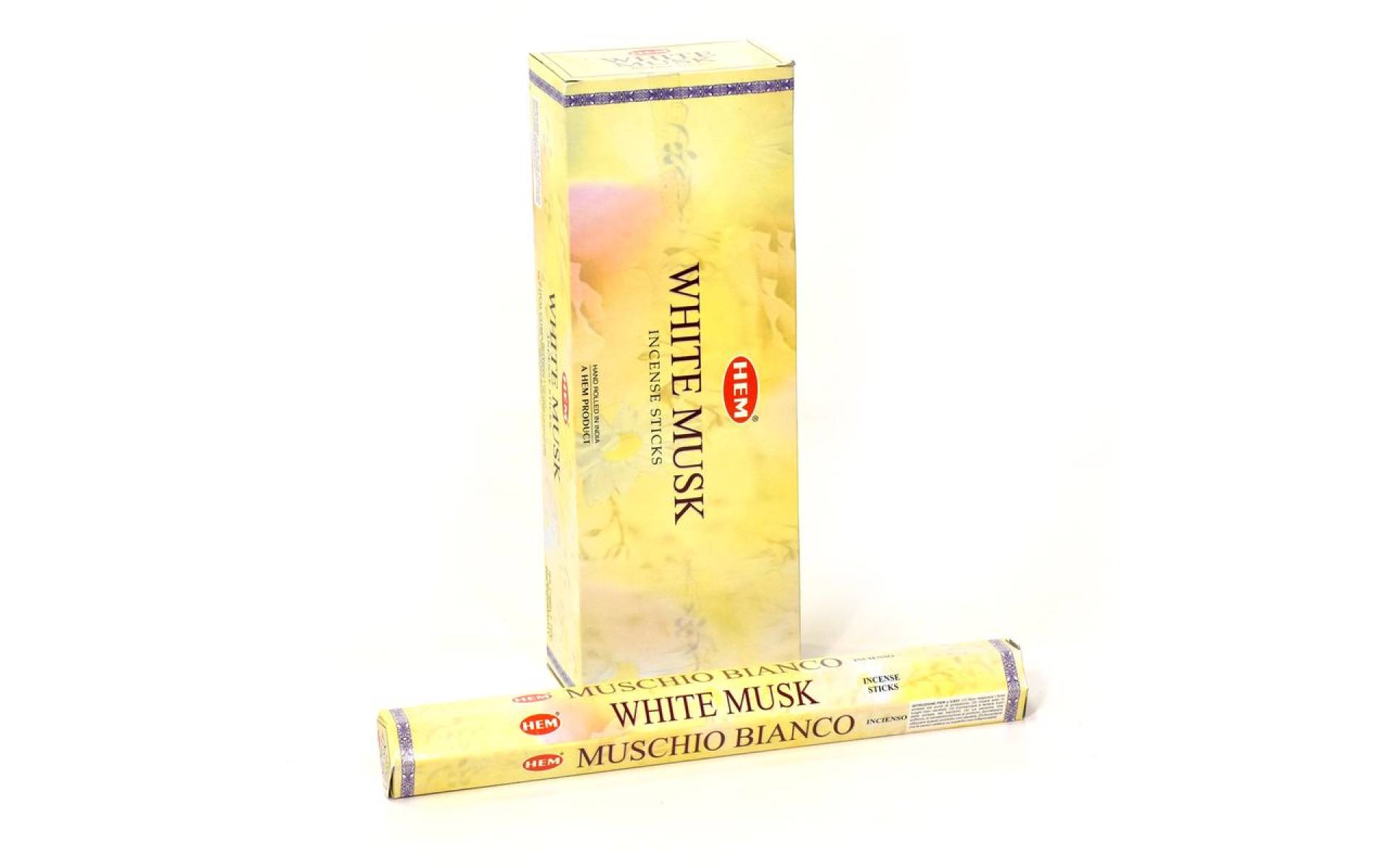 Indické vonné tyčinky White Musk, HEM, 23cm, 20ks