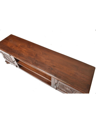 Komoda pod TV z teakového dreva ručne vyrezávaná, 180x43x60cm