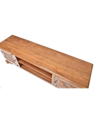 Komoda pod TV z teakového dreva ručne vyrezávaná, 180x43x60cm