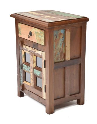 Nočný stolík v "GOA" štýle z teakového dreva, 45x33x60cm