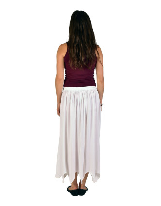 Dlhá sukňa s výšivkou, pružný pás, biela