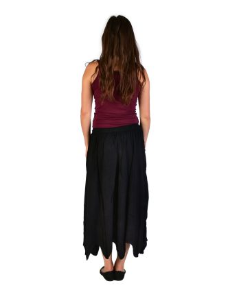 Dlhá sukňa s výšivkou, pružný pás, čierna