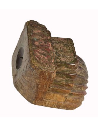 Antik svietnik z mangového dreva, 15x16x11cm