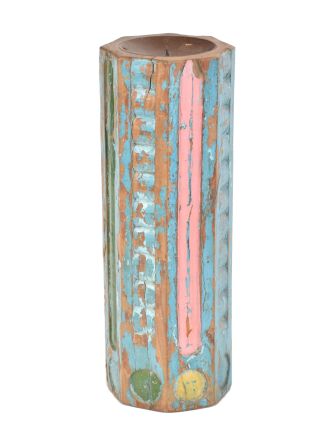 Svietnik vyrobený zo starého stĺpu, 17x17x49cm