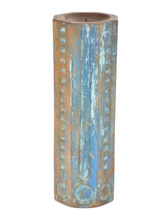 Svietnik vyrobený zo starého stĺpu, 17x17x49cm