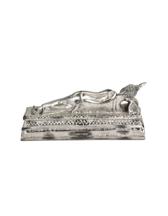 Narodeninový Budha, utorok, strieborná patina, 20cm