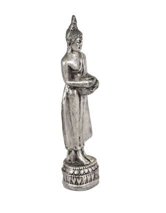 Narodeninový Budha, streda, strieborná patina, 20cm