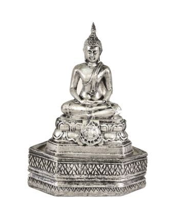 Narodeninový Budha, štvrtok, strieborná patina, 20cm